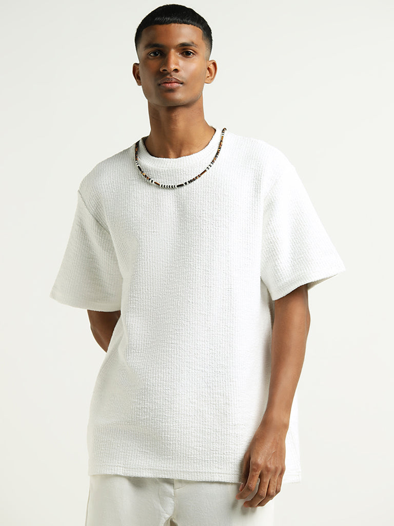 ETA Off-White Knitted Relaxed Fit T-Shirt