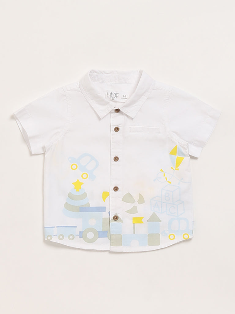 HOP Baby White Printed Shirt