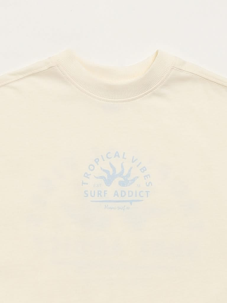 Y&F Kids Light Beige Printed T-Shirt