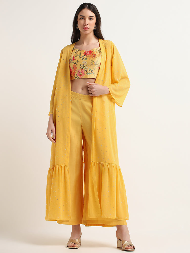 Vark Mustard Floral Jacket Set