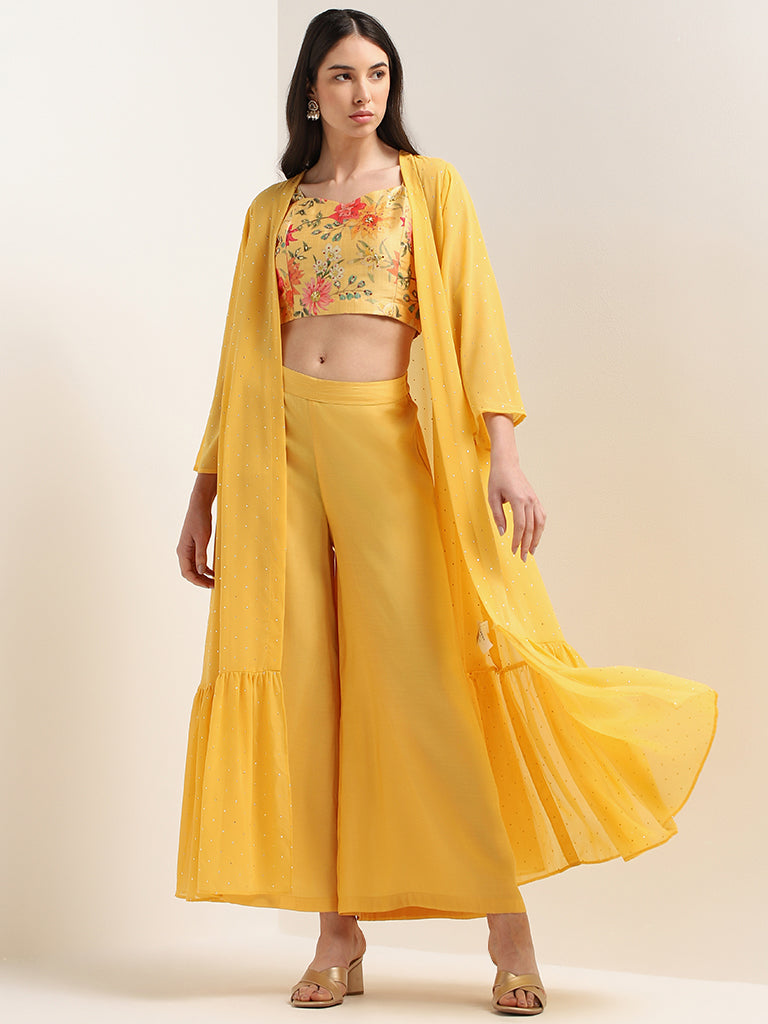 Vark Mustard Floral Jacket Set