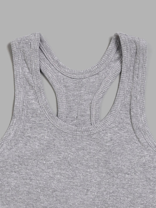 Y&F Kids Grey Crop Tank Top