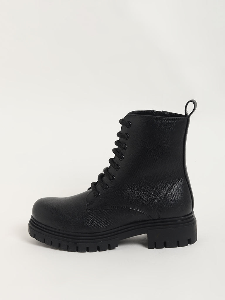 LUNA BLU Black Combat Boots