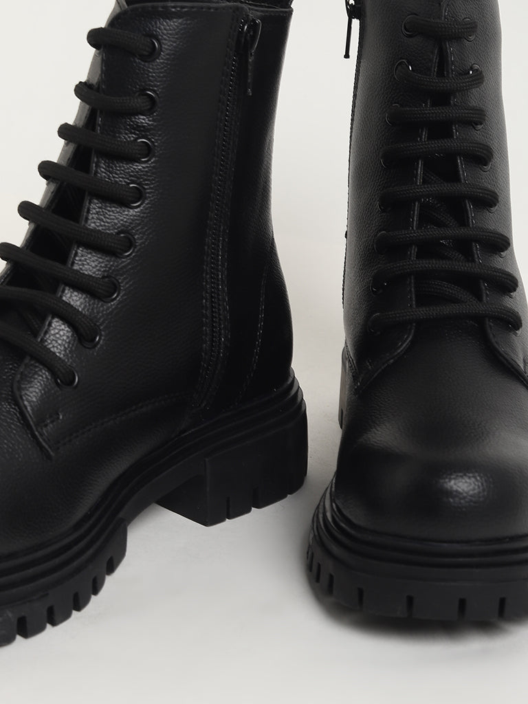 LUNA BLU Black Combat Boots