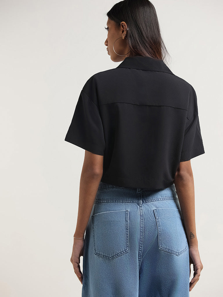 Nuon Black Crop Shirt