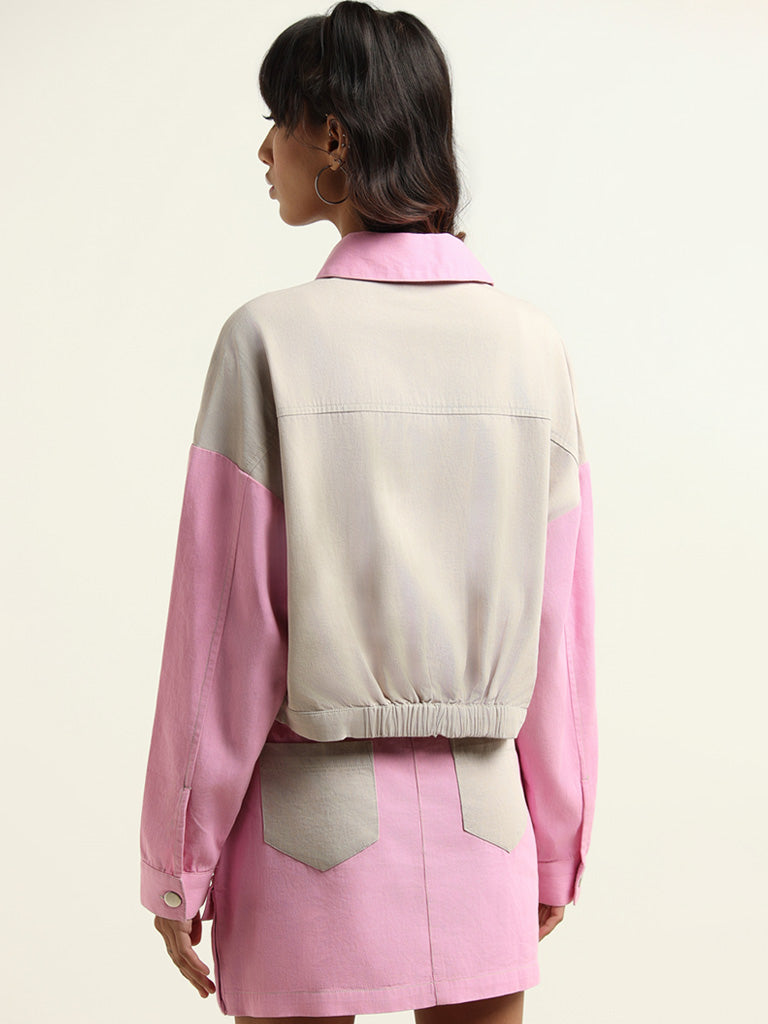 Nuon Pink Tailored Cotton Jacket