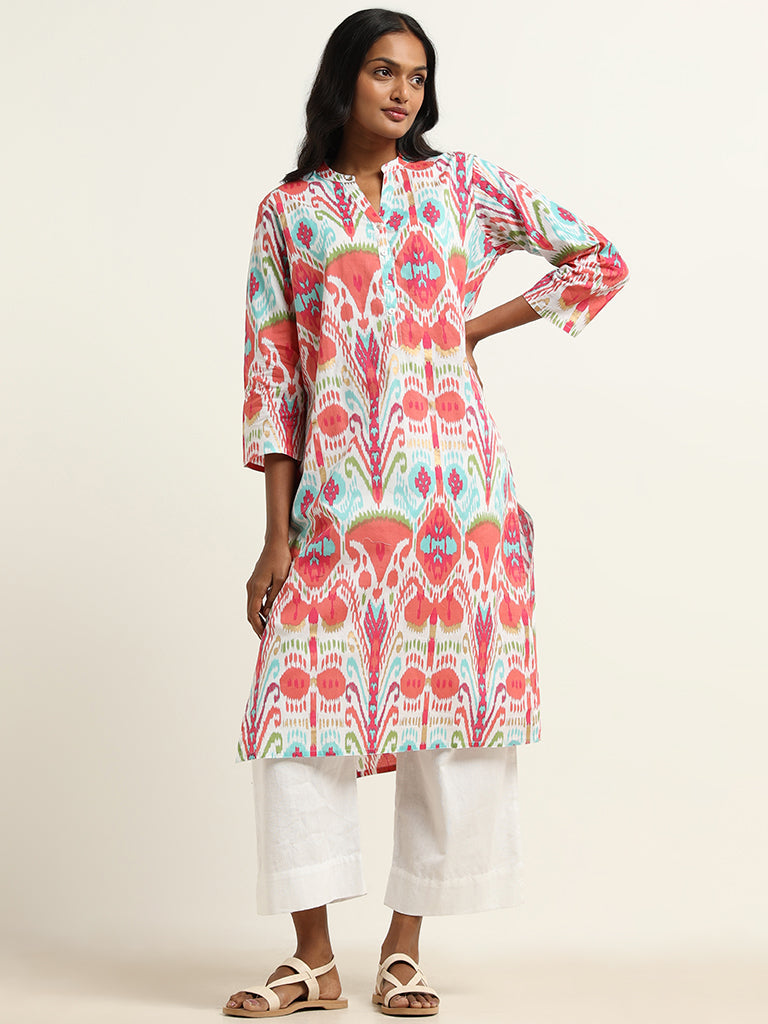 Utsa Multicolor Ikkat Printed Kurta