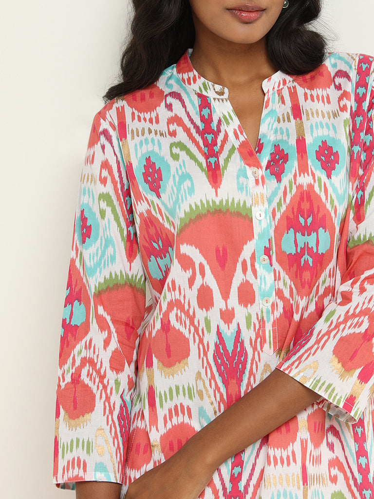 Utsa Multicolor Ikkat Printed Kurta