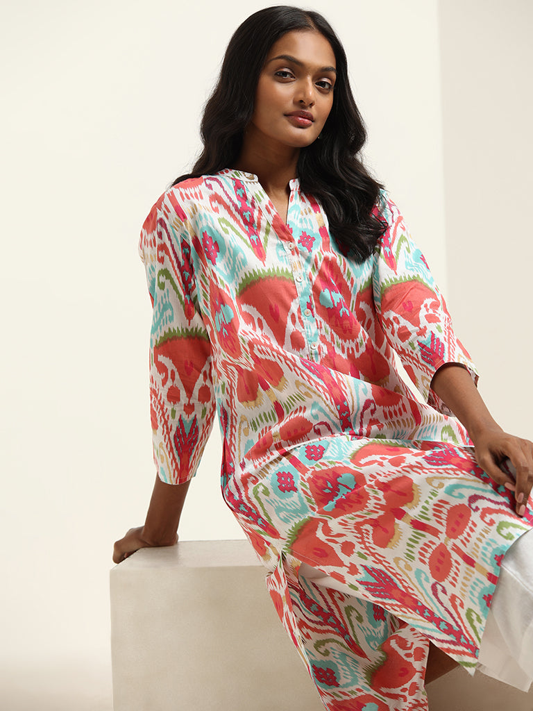 Utsa Multicolor Ikkat Printed Kurta