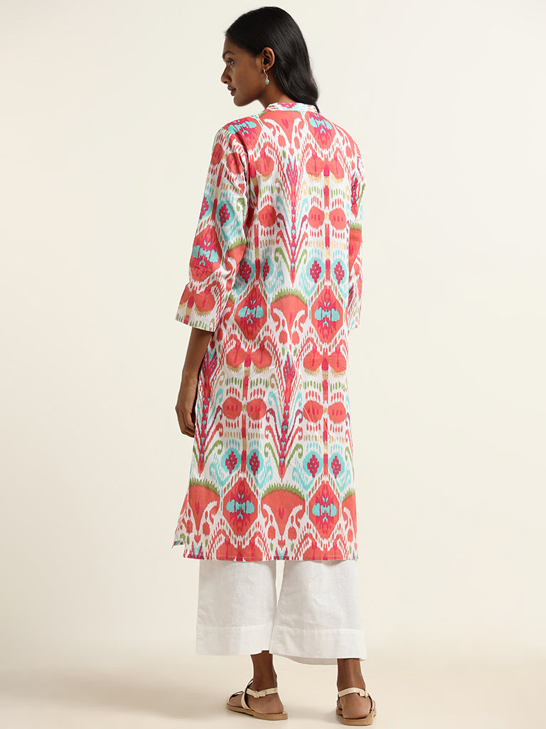 Utsa Multicolor Ikkat Printed Kurta