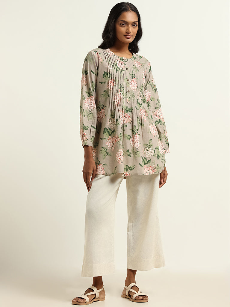 Utsa Beige Printed Kurti