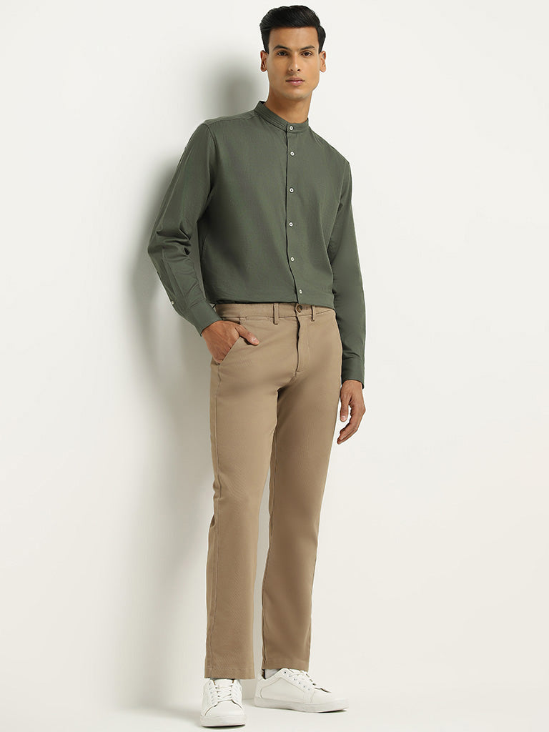 Ascot Green Cotton Relaxed Fit Shirt