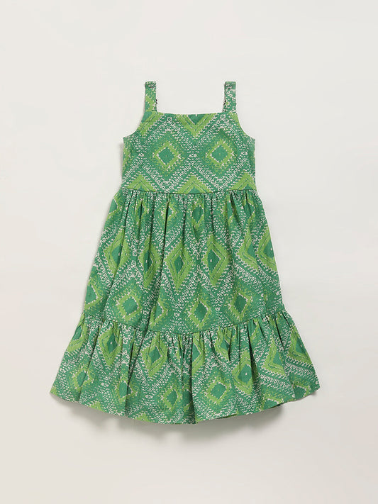 Utsa Kids Green Strappy Dress (2 - 8yrs)