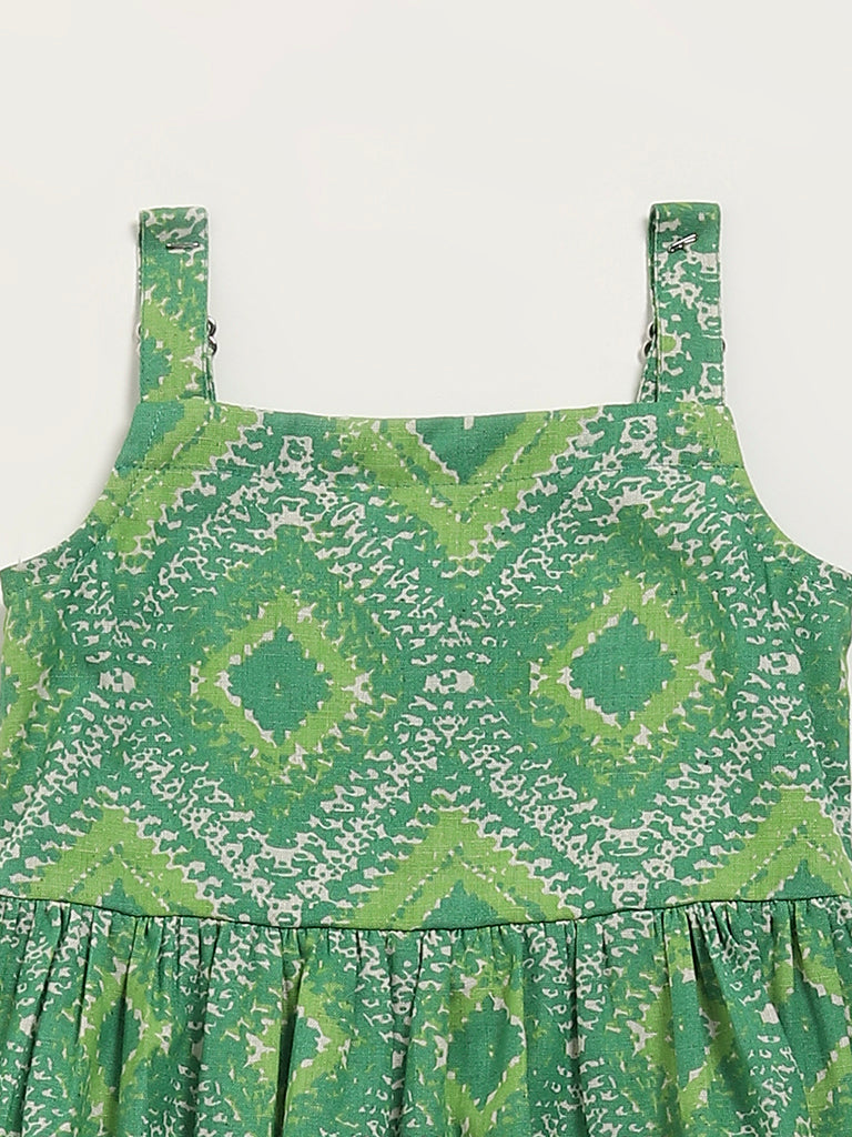 Utsa Kids Green Strappy Dress (2 - 8yrs)