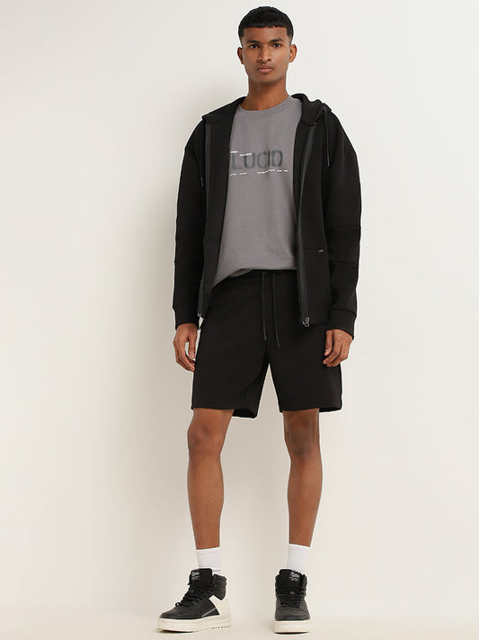 Studiofit Black Relaxed Fit Bermuda Shorts