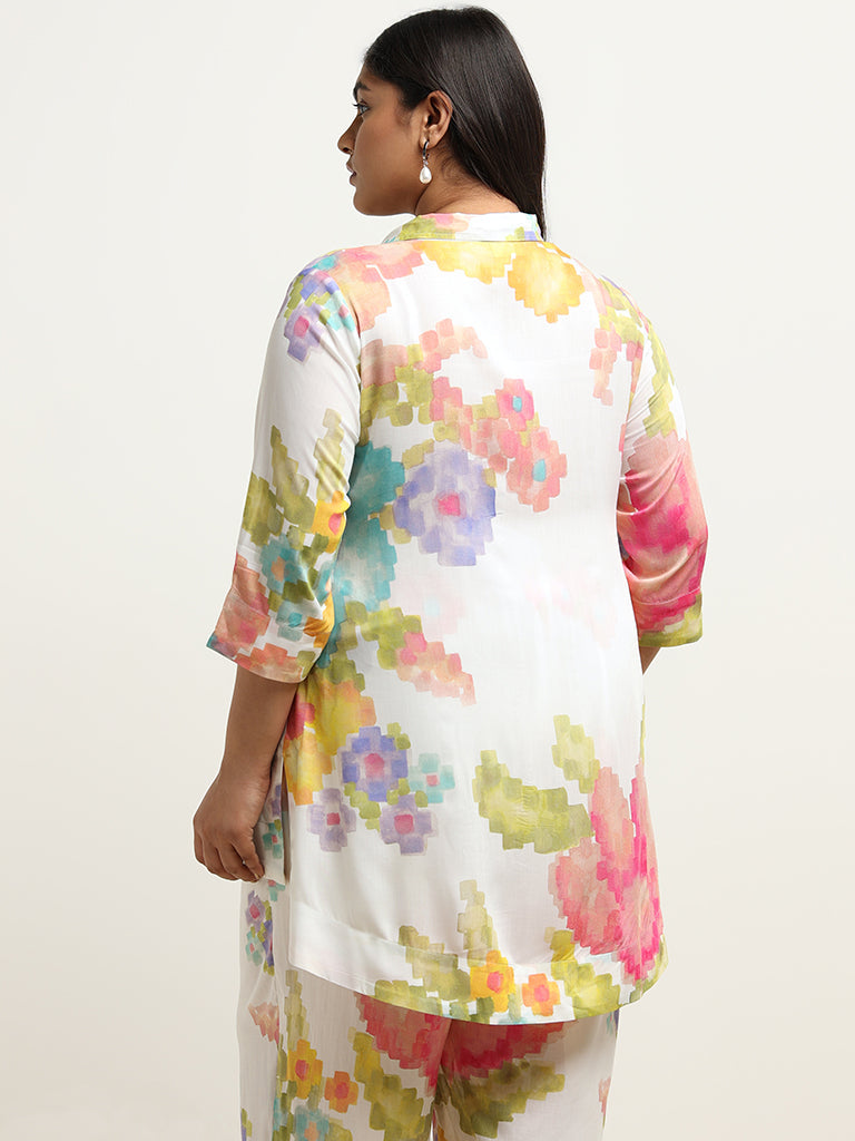 Diza White Printed Tunic