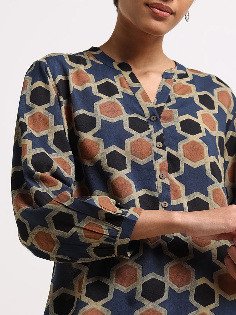 Utsa Multicolor Button-Down Kurti