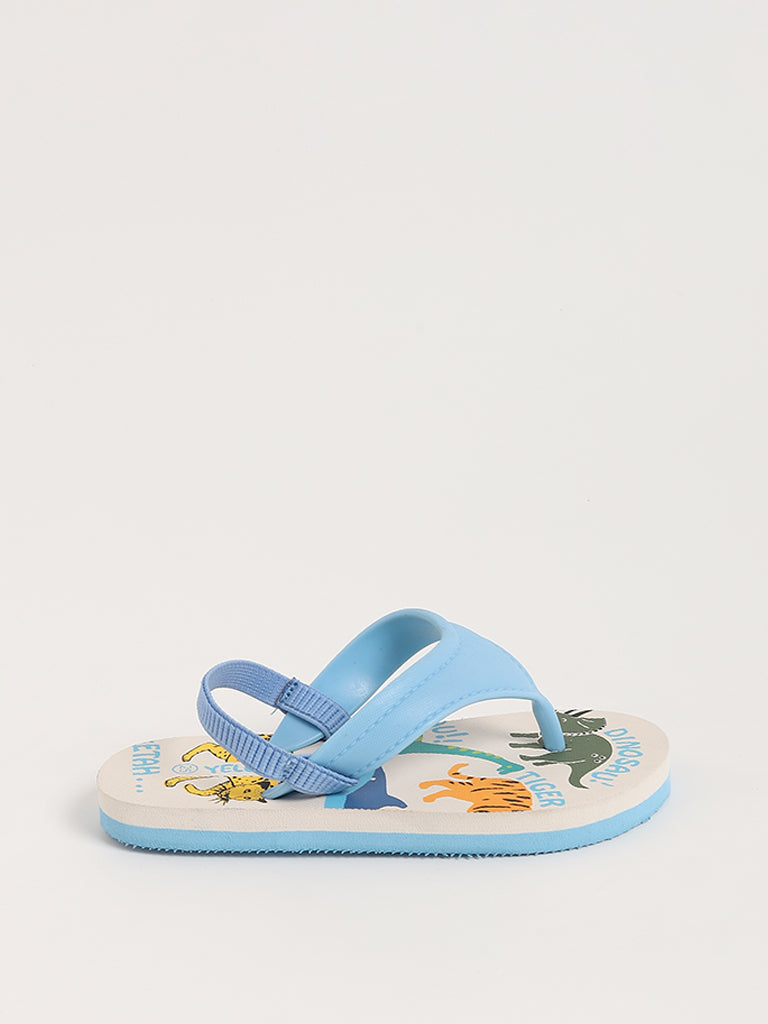 Yellow Blue Dino Flip-Flop