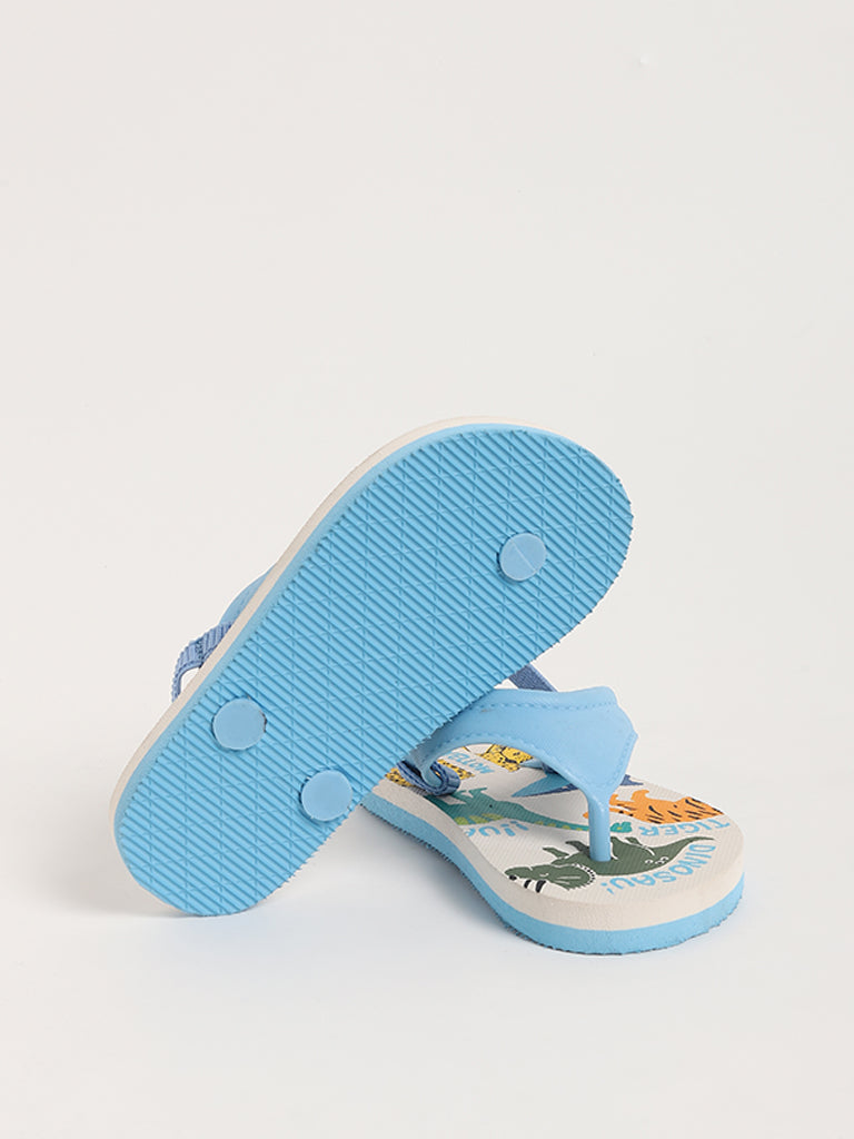 Yellow Blue Dino Flip-Flop