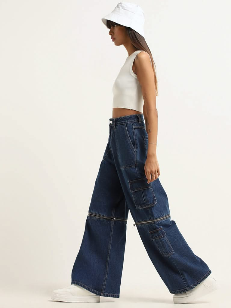 Nuon Blue Relaxed - Fit Mid Rise Jeans