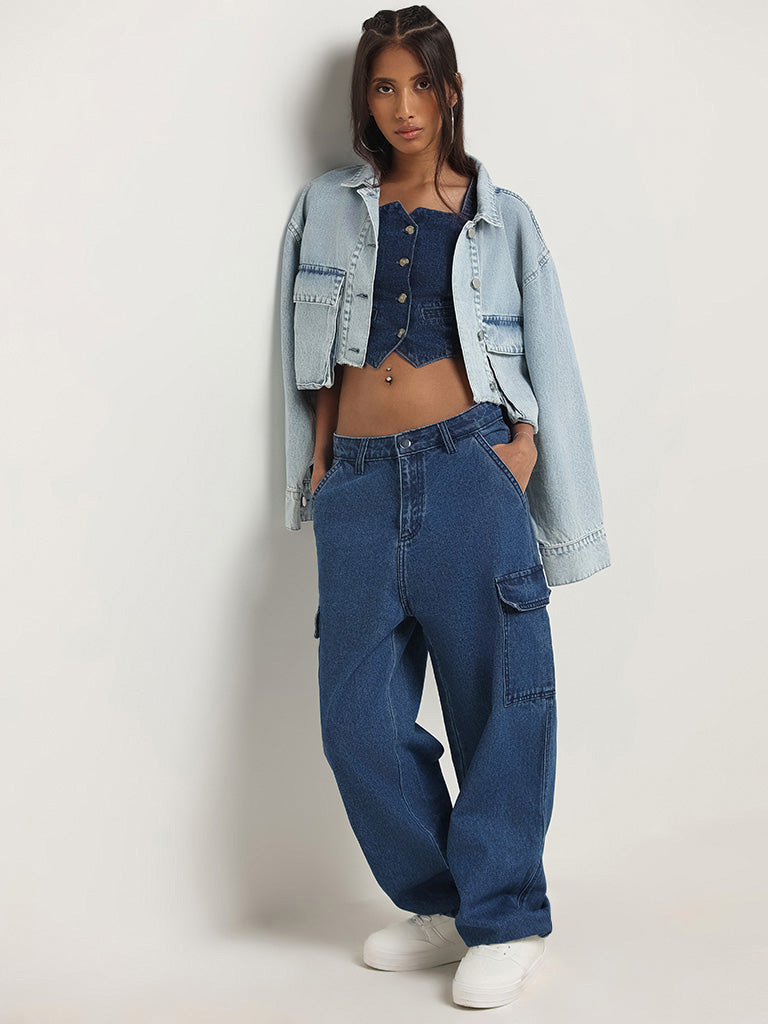 Nuon Blue Short Denim Jacket