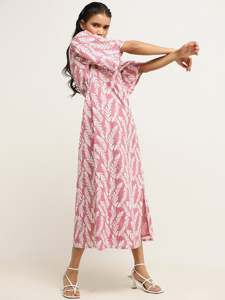 LOV Pink Printed Cotton Dress