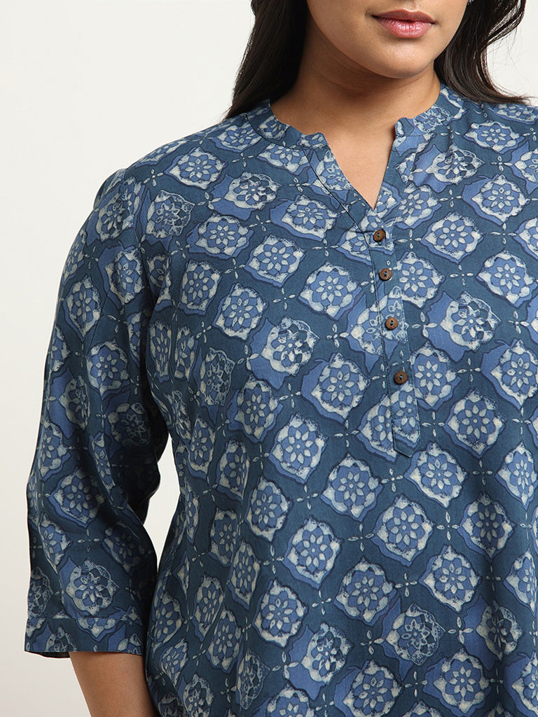 Diza Indigo Printed Kurti