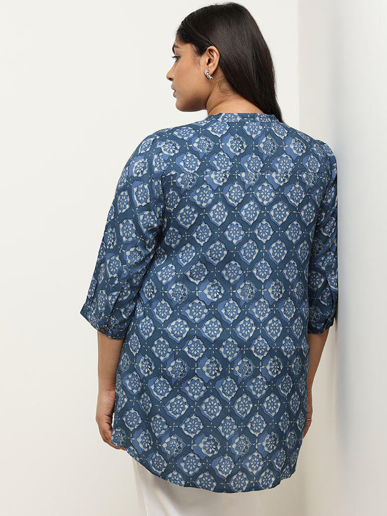 Diza Indigo Printed Kurti