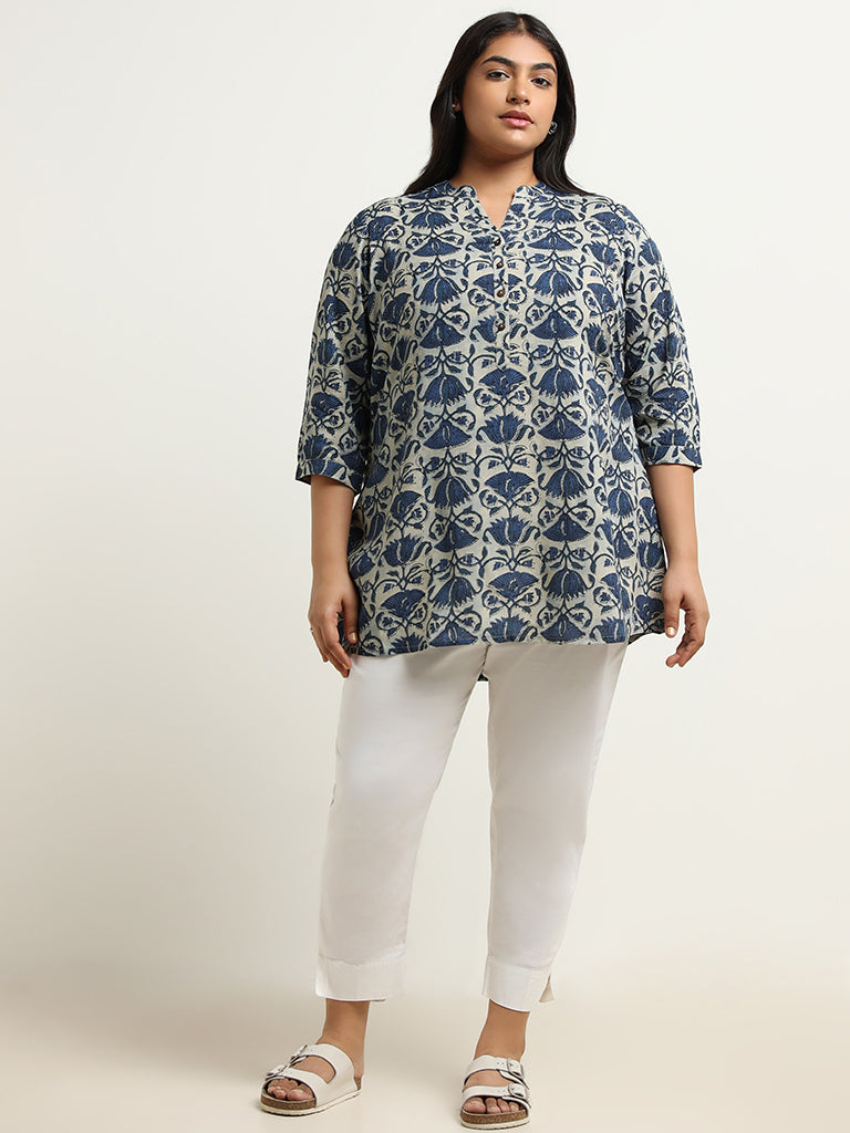 Diza Indigo Printed Kurti