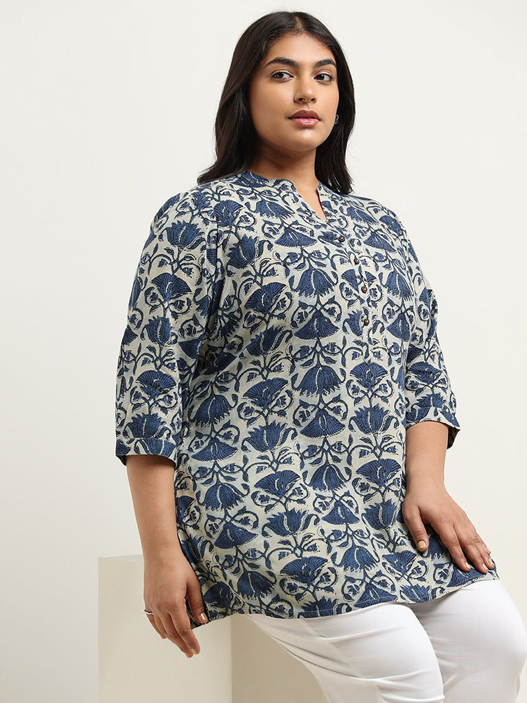 Diza Indigo Printed Kurti