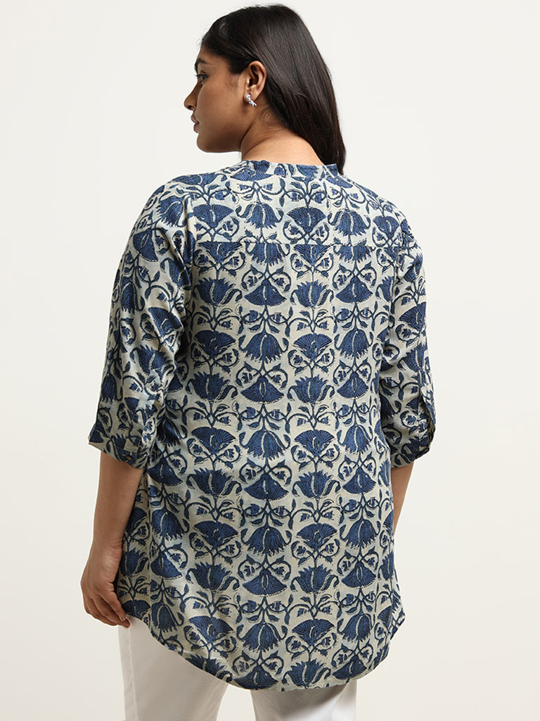 Diza Indigo Printed Kurti