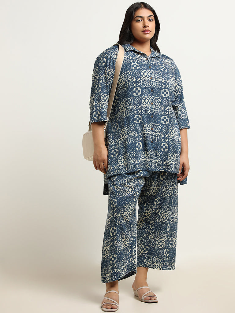 Diza Indigo Printed Tunic