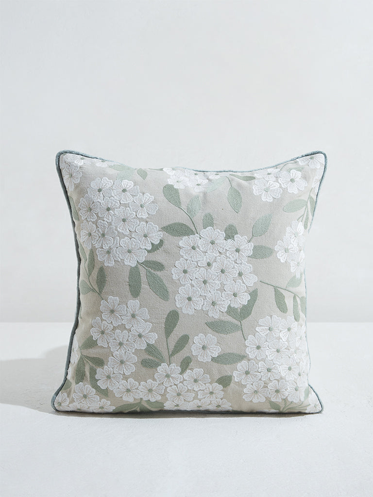 Westside Home White Hydrangea Cushion Cover