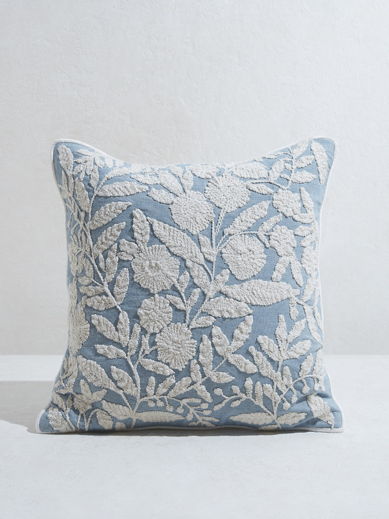 Westside Home Aqua Tropical Embroidered Cushion Cover