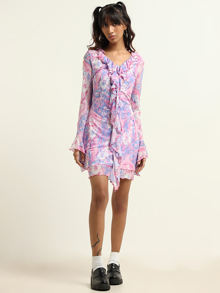 Nuon Pink Flounced Dress