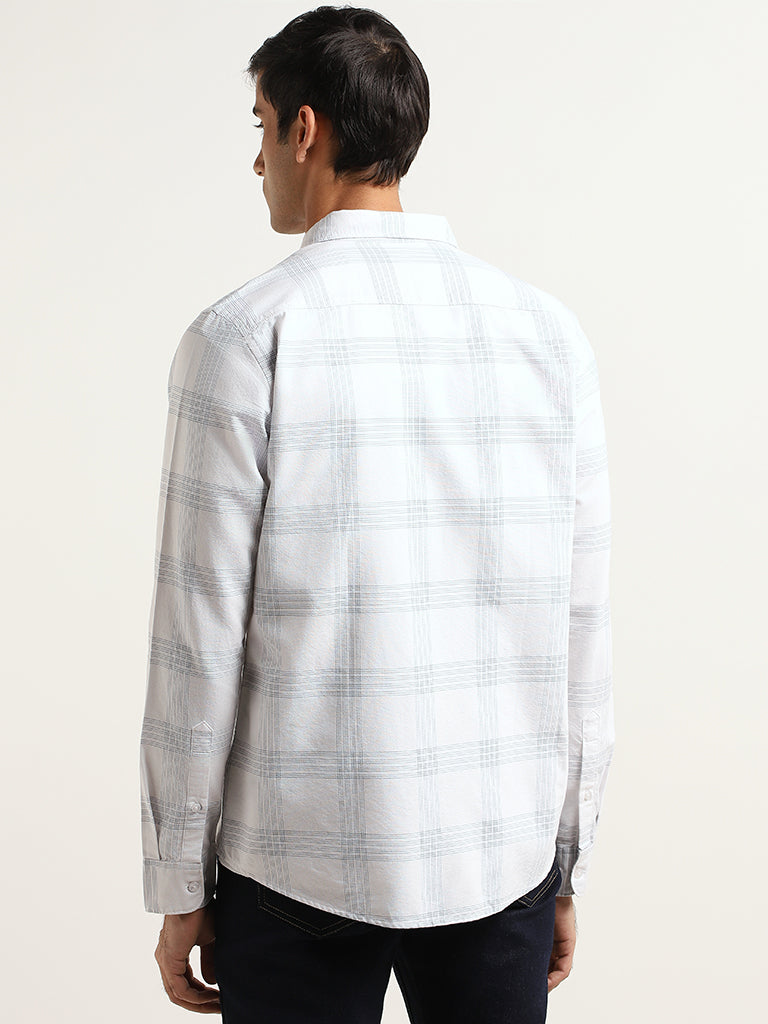 WES Casuals White Cotton Relaxed Fit Shirt