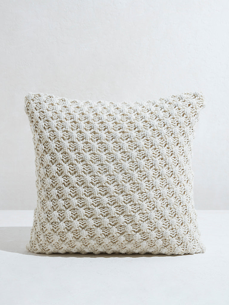 Westside Home Beige Melange Popcorn Textured Cushion Cover