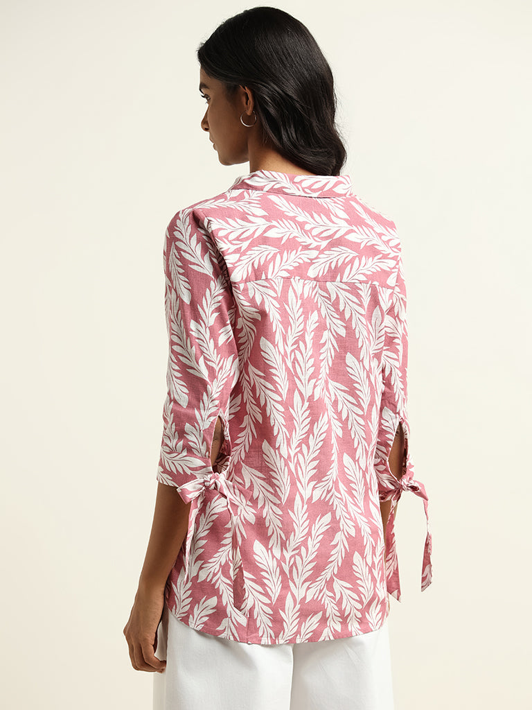 LOV Pink Printed Cotton Shirt