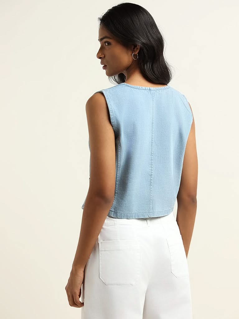 LOV Blue Denim Vest Top