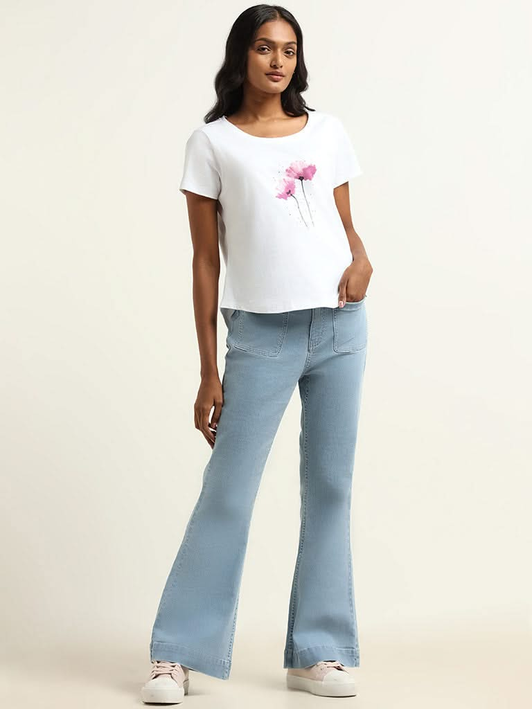 LOV Light Blue Relaxed - Fit Mid - Rise Jeans