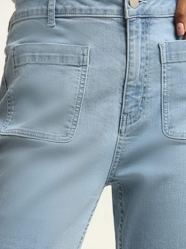 LOV Light Blue Relaxed - Fit Mid - Rise Jeans