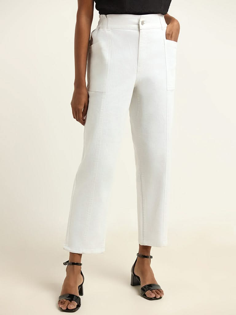 LOV White Wide Leg - Fit Mid - Rise Jeans