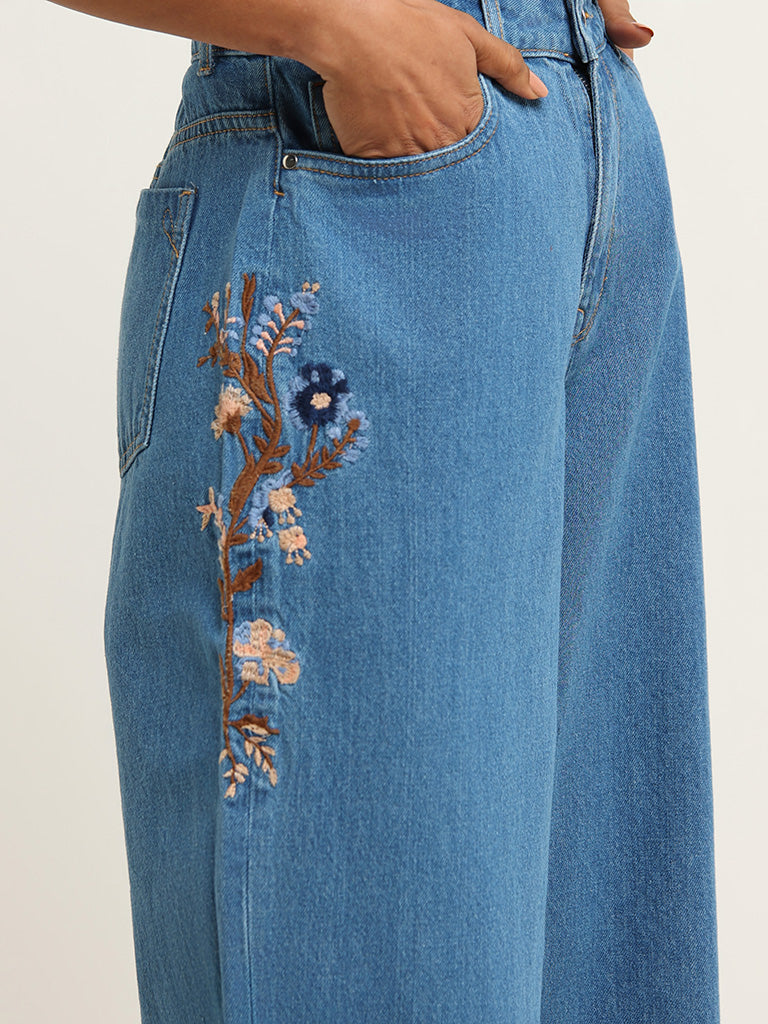 LOV Blue Wide Leg - Fit Mid - Rise Jeans