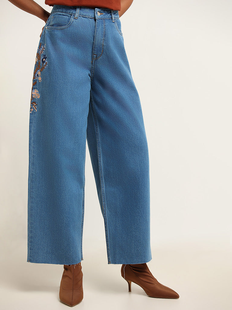 LOV Blue Wide Leg - Fit Mid - Rise Jeans