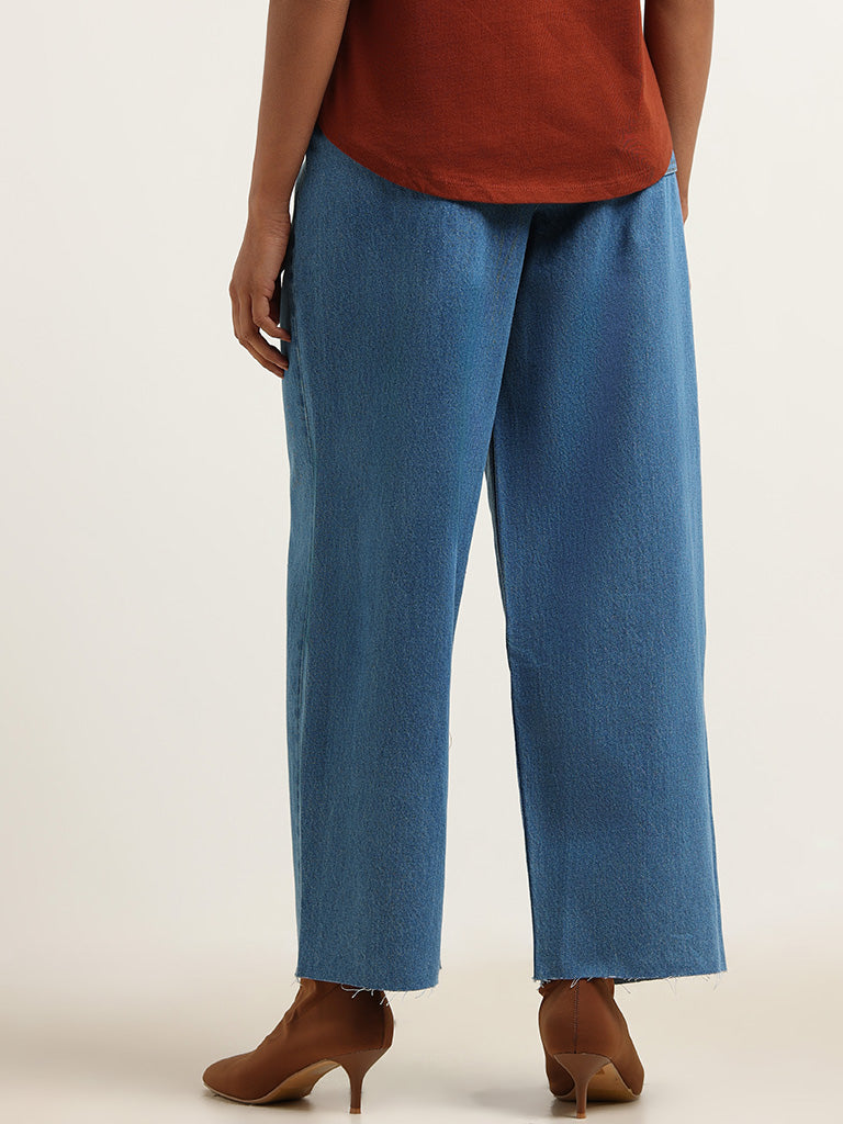 LOV Blue Wide Leg - Fit Mid - Rise Jeans