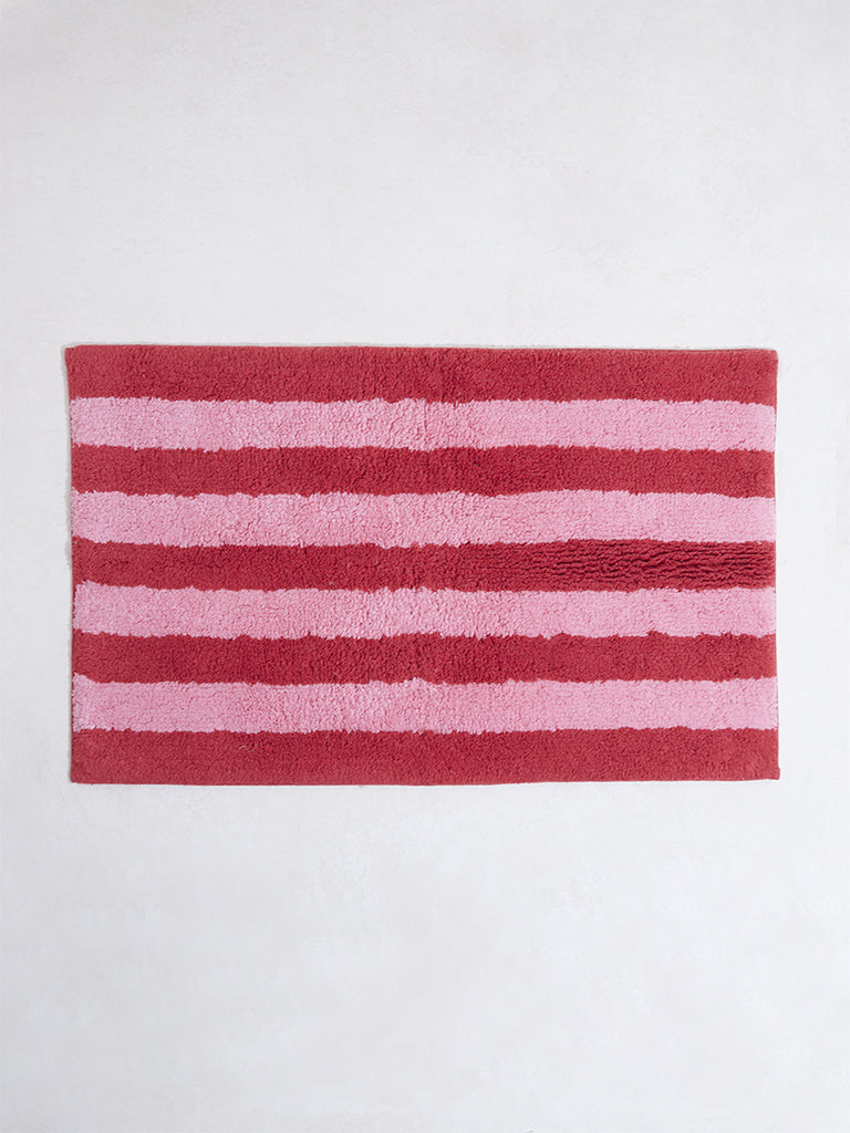 Westside Home Pink Striped Bathmat