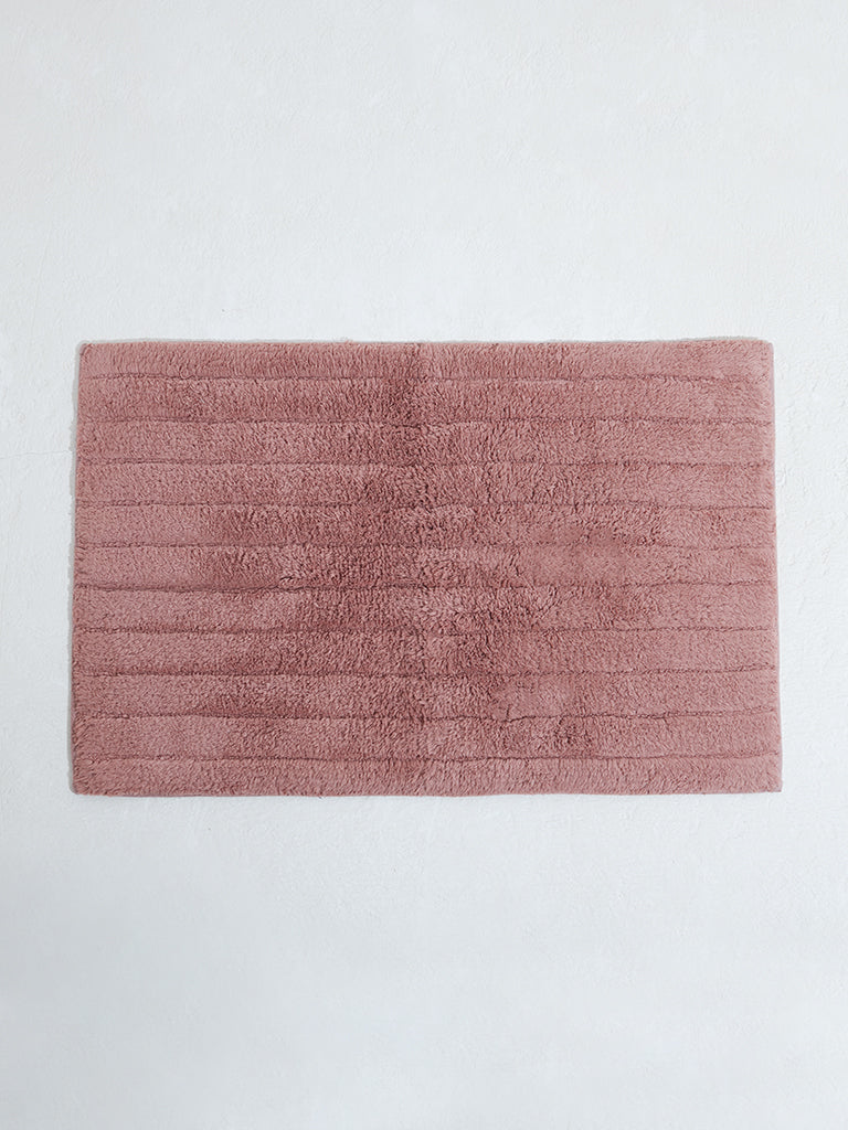 Westside Home Dusty Rose Striped Bathmat