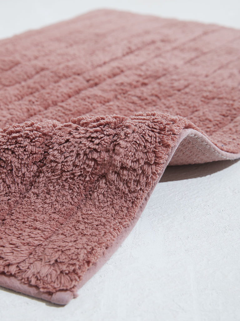 Westside Home Dusty Rose Striped Bathmat