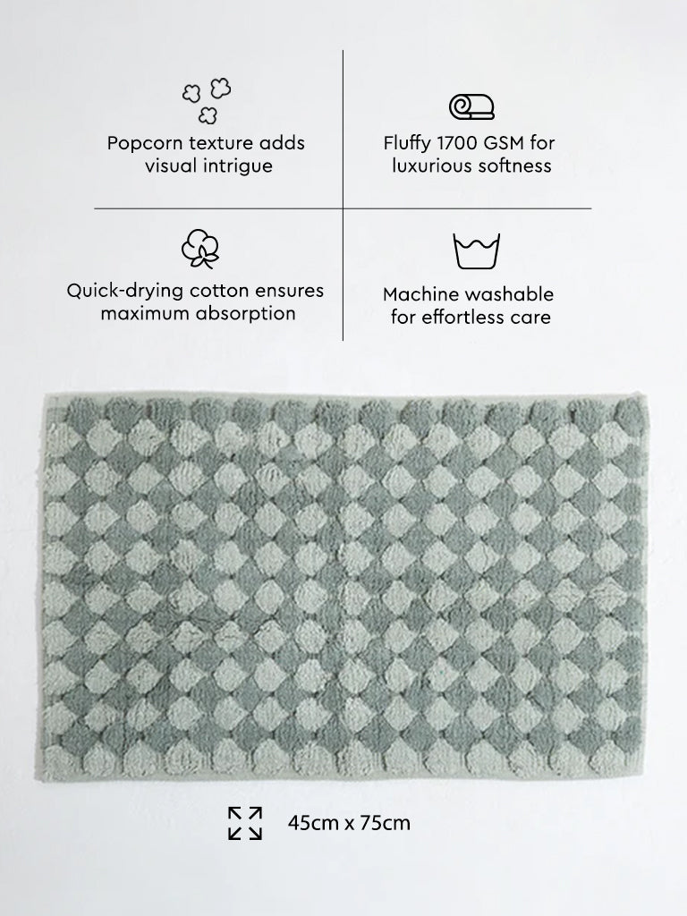 Westside Home Green Popcorn Textured Bathmat