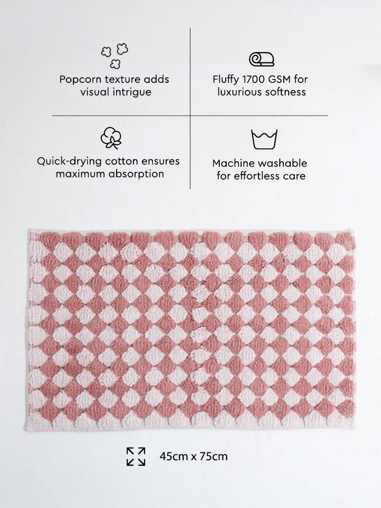 Westside Home Dusty Pink Popcorn Textured Bathmat